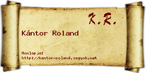 Kántor Roland névjegykártya